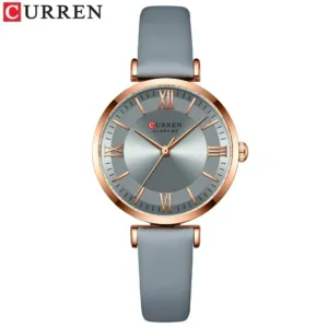 Women's Stylish Watch With Leather Strap - Quartz Movement By Curren - Blue