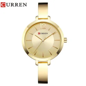 Luxury Quartz Watch For Women By Curren - Gold